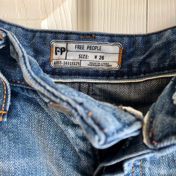 Free People High Rise Raw Hem Jean Shorts - Picture 5 of 14